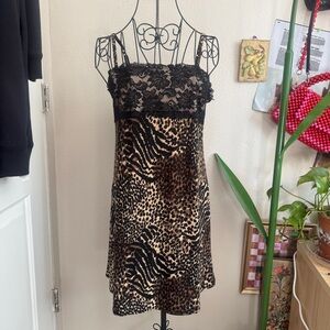 George Sleepwear Animal Print Slip Dress S